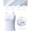 imageNORTHYARD Womens Tank Top with Built in Bra Wirefree Padded for Yoga Running Athletic Gym Workout Athletic CamisoleWhite