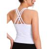 imageNORTHYARD Womens Tank Top with Built in Bra Wirefree Padded for Yoga Running Athletic Gym Workout Athletic CamisoleWhite