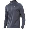 imageNORTHYARD Mens Running Shirt Long Sleeve Quarter Zip Pullover Moisture Wicking Quick Dry Athletic Workout ShirtsDarkgrey