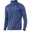 imageNORTHYARD Mens Running Shirt Long Sleeve Quarter Zip Pullover Moisture Wicking Quick Dry Athletic Workout ShirtsFederalblue