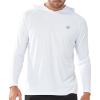 imageNORTHYARD Mens UPF 50 Hoodie Shirts Rash Guard Long Sleeve Sun Protection SPF Fishing Shirt UV for Athletic Running SwimWhite