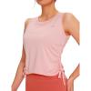 imageNORTHYARD Sleeveless Workout Tank Tops for Women Quick Dry Athletic Running Gym Top Shirts Loose Fit Ruched Yoga Crop TopsPink Heather