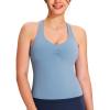 imageNORTHYARD Womens Tank Top with Built in Bra Wirefree Padded for Yoga Running Athletic Gym Workout Athletic CamisoleAirblue