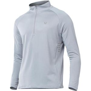 imageNORTHYARD Mens Running Shirt Long Sleeve Quarter Zip Pullover Moisture Wicking Quick Dry Athletic Workout ShirtsLightgrey