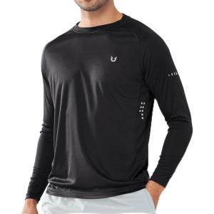 imageNORTHYARD Mens Sun Protection UPF 50 Shirts Long Sleeve Running Workout Athletic Gym Shirt UV Swim Fish Rash Guard HikingBlack