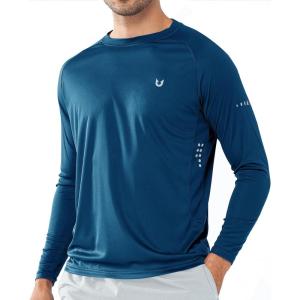 imageNORTHYARD Mens Sun Protection UPF 50 Shirts Long Sleeve Running Workout Athletic Gym Shirt UV Swim Fish Rash Guard HikingDarkblue
