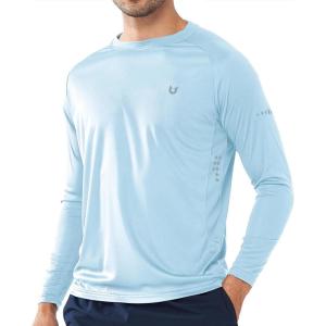 imageNORTHYARD Mens Sun Protection UPF 50 Shirts Long Sleeve Running Workout Athletic Gym Shirt UV Swim Fish Rash Guard HikingSkyblue