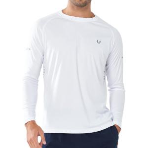 imageNORTHYARD Mens Sun Protection UPF 50 Shirts Long Sleeve Running Workout Athletic Gym Shirt UV Swim Fish Rash Guard HikingWhite