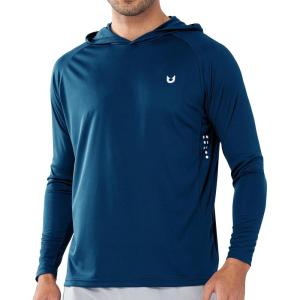 imageNORTHYARD Mens UPF 50 Hoodie Shirts Rash Guard Long Sleeve Sun Protection SPF Fishing Shirt UV for Athletic Running SwimDarkblue