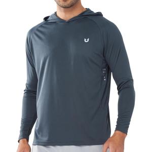 imageNORTHYARD Mens UPF 50 Hoodie Shirts Rash Guard Long Sleeve Sun Protection SPF Fishing Shirt UV for Athletic Running SwimDarkgrey