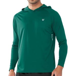imageNORTHYARD Mens UPF 50 Hoodie Shirts Rash Guard Long Sleeve Sun Protection SPF Fishing Shirt UV for Athletic Running SwimEvergreen