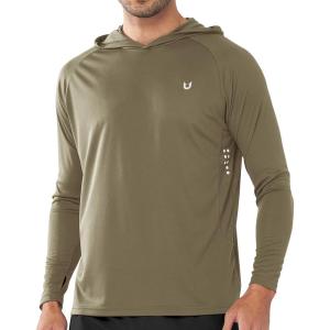 imageNORTHYARD Mens UPF 50 Hoodie Shirts Rash Guard Long Sleeve Sun Protection SPF Fishing Shirt UV for Athletic Running SwimKhakigreen