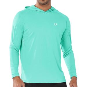 imageNORTHYARD Mens UPF 50 Hoodie Shirts Rash Guard Long Sleeve Sun Protection SPF Fishing Shirt UV for Athletic Running SwimLakeblue