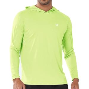 imageNORTHYARD Mens UPF 50 Hoodie Shirts Rash Guard Long Sleeve Sun Protection SPF Fishing Shirt UV for Athletic Running SwimLemonyellow