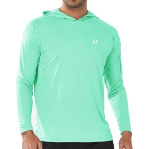 imageNORTHYARD Mens UPF 50 Hoodie Shirts Rash Guard Long Sleeve Sun Protection SPF Fishing Shirt UV for Athletic Running SwimLightmint