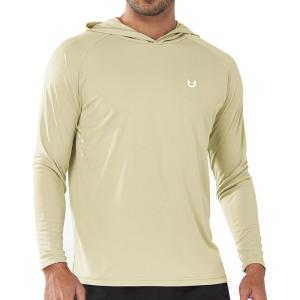 imageNORTHYARD Mens UPF 50 Hoodie Shirts Rash Guard Long Sleeve Sun Protection SPF Fishing Shirt UV for Athletic Running SwimOysterwhite