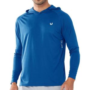 imageNORTHYARD Mens UPF 50 Hoodie Shirts Rash Guard Long Sleeve Sun Protection SPF Fishing Shirt UV for Athletic Running SwimRoyalblue