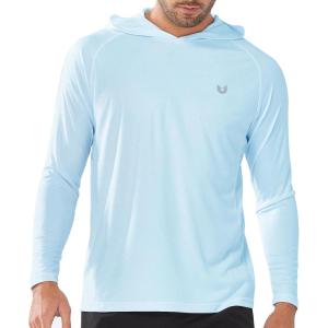 imageNORTHYARD Mens UPF 50 Hoodie Shirts Rash Guard Long Sleeve Sun Protection SPF Fishing Shirt UV for Athletic Running SwimSkyblue