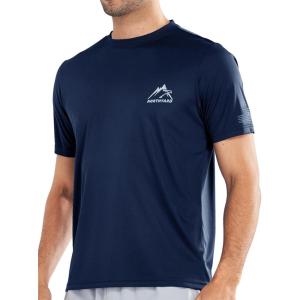 imageNORTHYARD Mens UPF 50 Sun Protection Shirts Swim SPF UV Quick Dry Short Sleeve TShirts for Athletic Fishing Rash GuardNavy