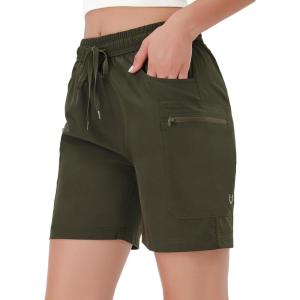 imageNORTHYARD Womens Athletic Hiking Shorts Quick Dry Active Running Lightweight Shorts for Gym Workout with 3 Zipper PocketsC1armygreen