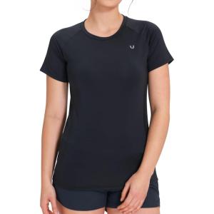 imageNORTHYARD Womens Short Sleeve Athletic Running Workout Shirts Lightweight Quick Dry Rash Guard Tops Shirts Moisture WickingBlack