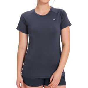imageNORTHYARD Womens Short Sleeve Athletic Running Workout Shirts Lightweight Quick Dry Rash Guard Tops Shirts Moisture WickingDark Grey