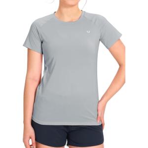 imageNORTHYARD Womens Short Sleeve Athletic Running Workout Shirts Lightweight Quick Dry Rash Guard Tops Shirts Moisture WickingLight Grey
