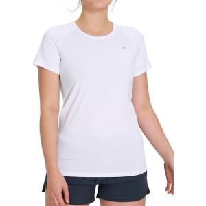 imageNORTHYARD Womens Short Sleeve Athletic Running Workout Shirts Lightweight Quick Dry Rash Guard Tops Shirts Moisture WickingWhite