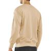 imageNORTHYARD Mens Crewneck Sweatshirt Long Sleeve Cotton Pullover Moisture Wicking Comfortable Casual Sweatshirts for MenLightkhaki