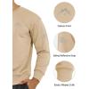 imageNORTHYARD Mens Crewneck Sweatshirt Long Sleeve Cotton Pullover Moisture Wicking Comfortable Casual Sweatshirts for MenLightkhaki