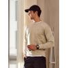 imageNORTHYARD Mens Crewneck Sweatshirt Long Sleeve Cotton Pullover Moisture Wicking Comfortable Casual Sweatshirts for MenLightkhaki