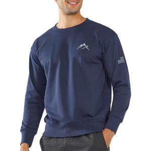 imageNORTHYARD Mens Crewneck Sweatshirt Long Sleeve Cotton Pullover Moisture Wicking Comfortable Casual Sweatshirts for MenNavy