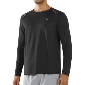 imageNORTHYARD Mens Long Sleeve Running Shirts Quick Dry Athletic Shirts Lightweight Workout Gym T Shirt Hiking Fishing Tee TopsBlack