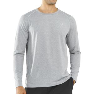 imageNORTHYARD Mens Long Sleeve Running Shirts Quick Dry Athletic Shirts Lightweight Workout Gym T Shirt Hiking Fishing Tee TopsGreyheather
