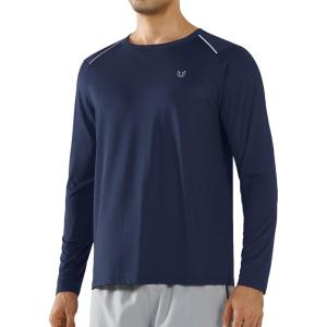 imageNORTHYARD Mens Long Sleeve Running Shirts Quick Dry Athletic Shirts Lightweight Workout Gym T Shirt Hiking Fishing Tee TopsNavy