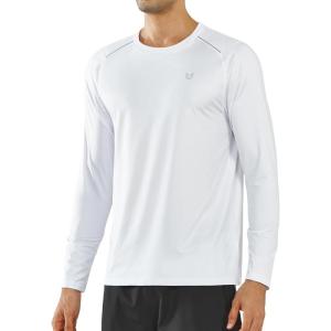 imageNORTHYARD Mens Long Sleeve Running Shirts Quick Dry Athletic Shirts Lightweight Workout Gym T Shirt Hiking Fishing Tee TopsWhite