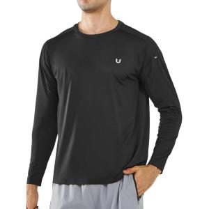 imageNORTHYARD Mens Long Sleeve Running Shirts Quick Dry Moisture Wicking Workout Athletic ShirtBlack