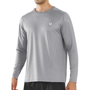 imageNORTHYARD Mens Long Sleeve Running Shirts Quick Dry Moisture Wicking Workout Athletic ShirtLightgrey