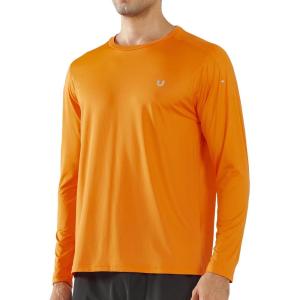 imageNORTHYARD Mens Long Sleeve Running Shirts Quick Dry Moisture Wicking Workout Athletic ShirtOrange