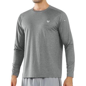 imageNORTHYARD Mens Long Sleeve Running Shirts Quick Dry Moisture Wicking Workout Athletic ShirtSmokeheather