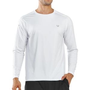 imageNORTHYARD Mens Long Sleeve Running Shirts Quick Dry Moisture Wicking Workout Athletic ShirtWhite