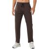 imageNORTHYARD Mens Athletic Running Joggers Workout Gym Pants Lightweight Jogging Track Casual Pant with Zipper PocketsBrown