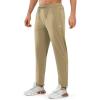 imageNORTHYARD Mens Joggers Athletic Workout Track Pants Running Gym Training Sweatpants with Zipper Pockets Open HemLightkhaki