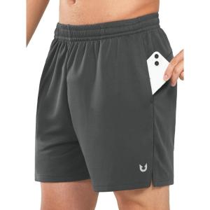 imageNORTHYARD Mens 5quot Running Shorts Athletic Workout Gym Quick Dry Mesh Short with PocketsDark Grey