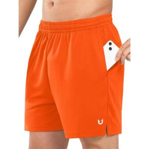 imageNORTHYARD Mens 5quot Running Shorts Athletic Workout Gym Quick Dry Mesh Short with PocketsOrange