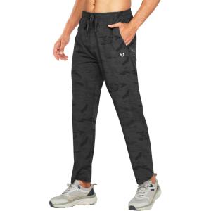 imageNORTHYARD Mens Athletic Running Joggers Workout Gym Pants Lightweight Jogging Track Casual Pant with Zipper PocketsCamoblack