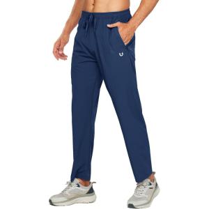 imageNORTHYARD Mens Athletic Running Joggers Workout Gym Pants Lightweight Jogging Track Casual Pant with Zipper PocketsDarkblue