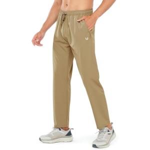 imageNORTHYARD Mens Athletic Running Joggers Workout Gym Pants Lightweight Jogging Track Casual Pant with Zipper PocketsKhaki
