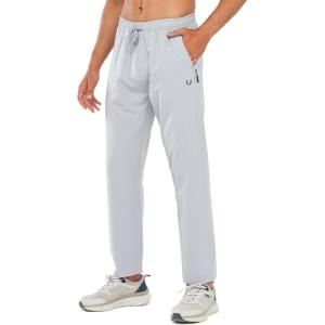 imageNORTHYARD Mens Athletic Running Joggers Workout Gym Pants Lightweight Jogging Track Casual Pant with Zipper PocketsLightgrey
