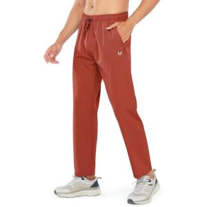 imageNORTHYARD Mens Athletic Running Joggers Workout Gym Pants Lightweight Jogging Track Casual Pant with Zipper PocketsRedclay